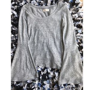 Gray trumpet sleeve top